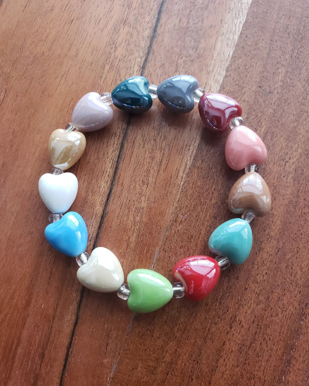 Iridescent Heart Bracelet