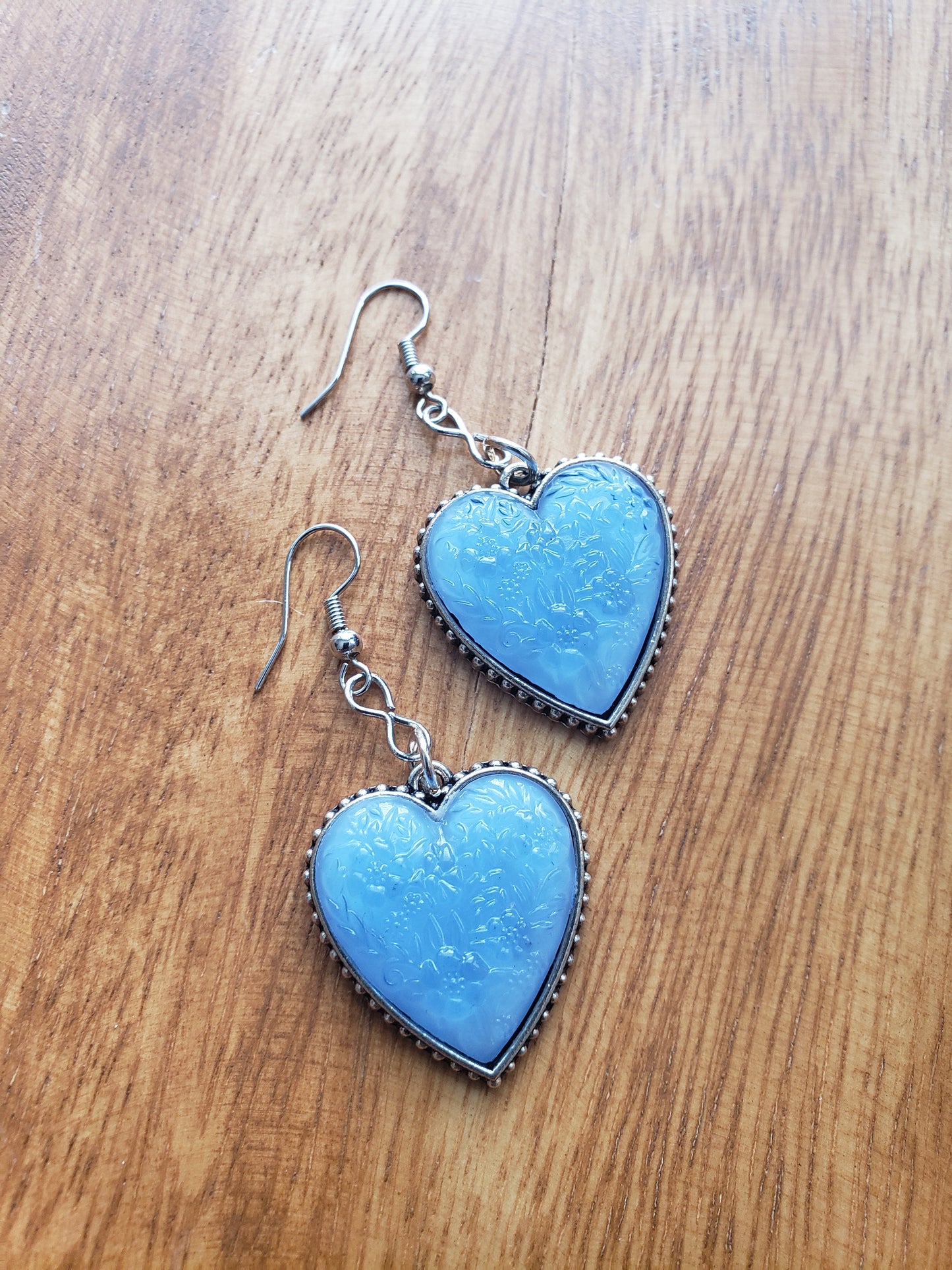 Blue Heart Earrings