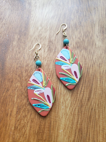 Orange Clay Earrings