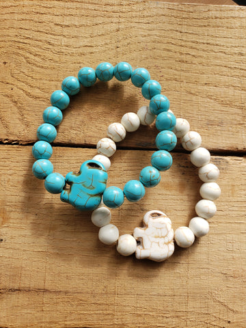 Turquoise Elephant Bracelet Set
