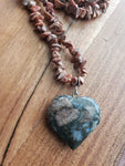 Jasper Necklace with Heart Pendant