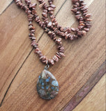 Jasper Chips and Teardrop Necklace