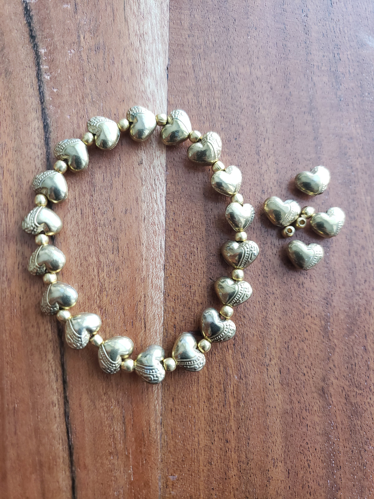 Puffy Gold Heart Bracelet