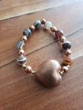 Copper Puffy Heart Bracelet 1